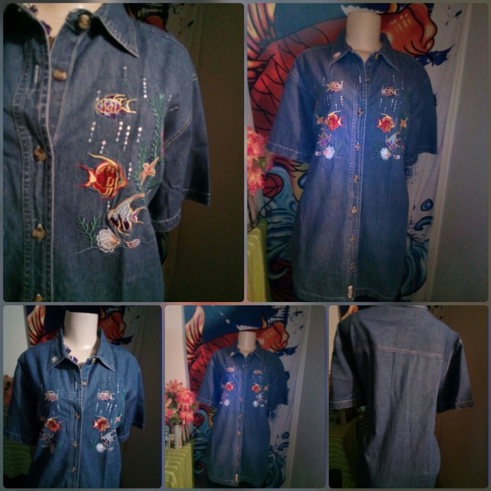 Denim button up shirt